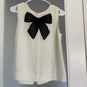 Forever 21 sz XS sheath top w bow and zipper back